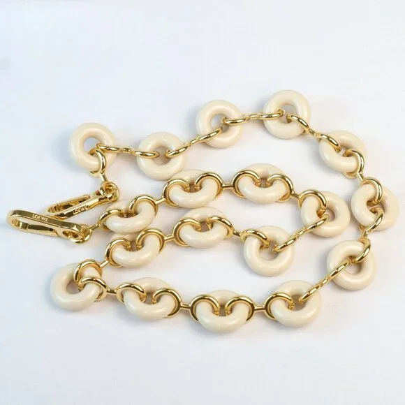 Loewe Gold-toned Acetate Donut Chain, Angora Ivory - Picture 1 of 9